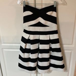 Express strapless black and white party dress